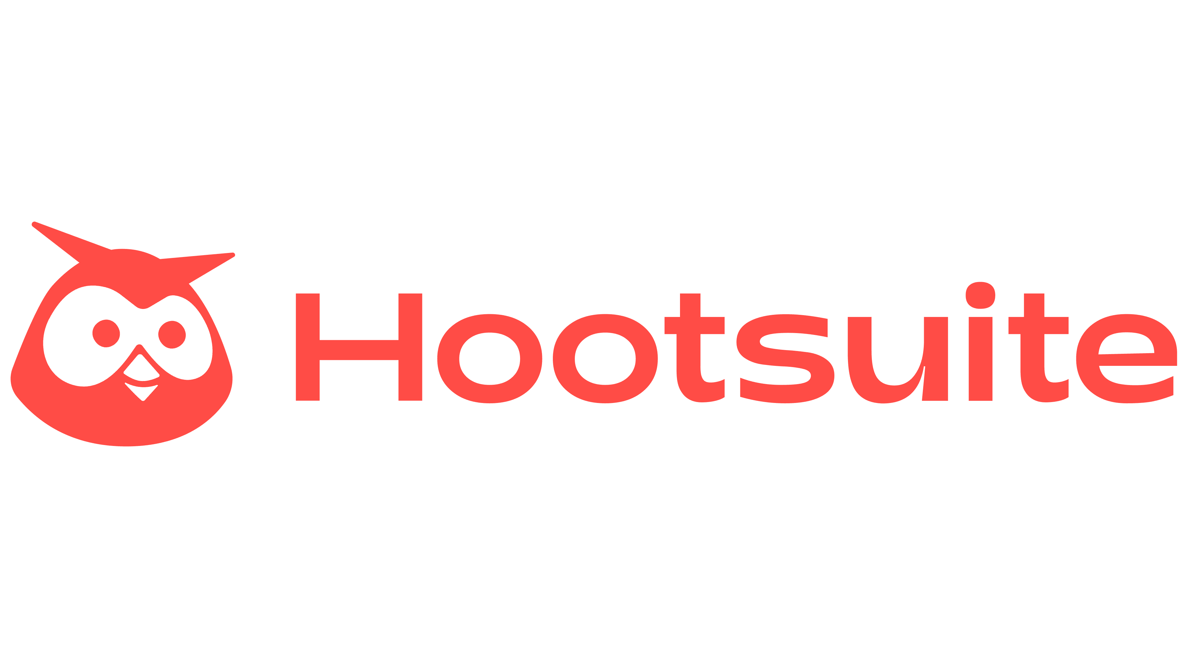 Hootsuite logo with a red owl face icon and the word "Hootsuite" in red text.