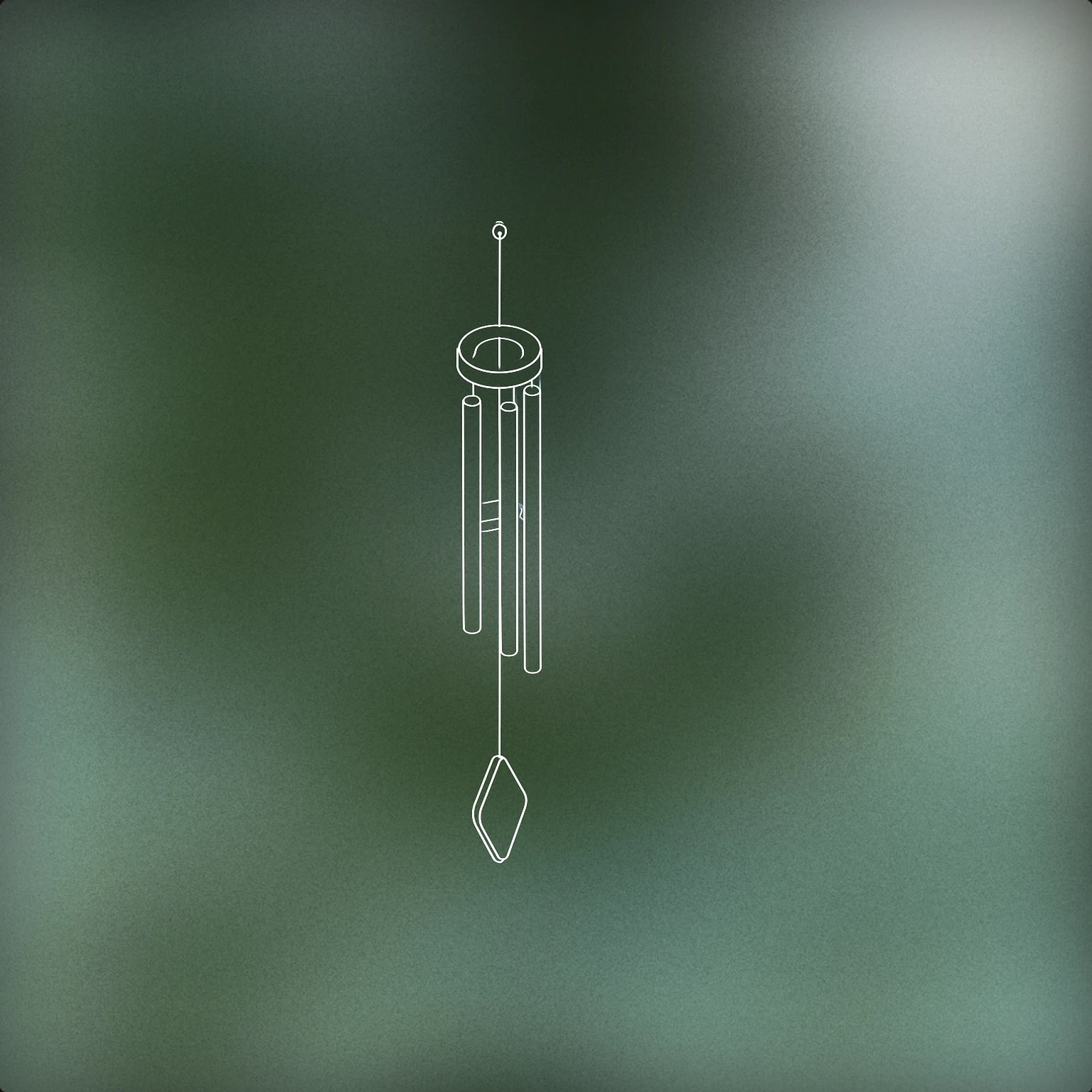 Cover of a single suspended tubular wind chime with a visible striker for Chime sound effects