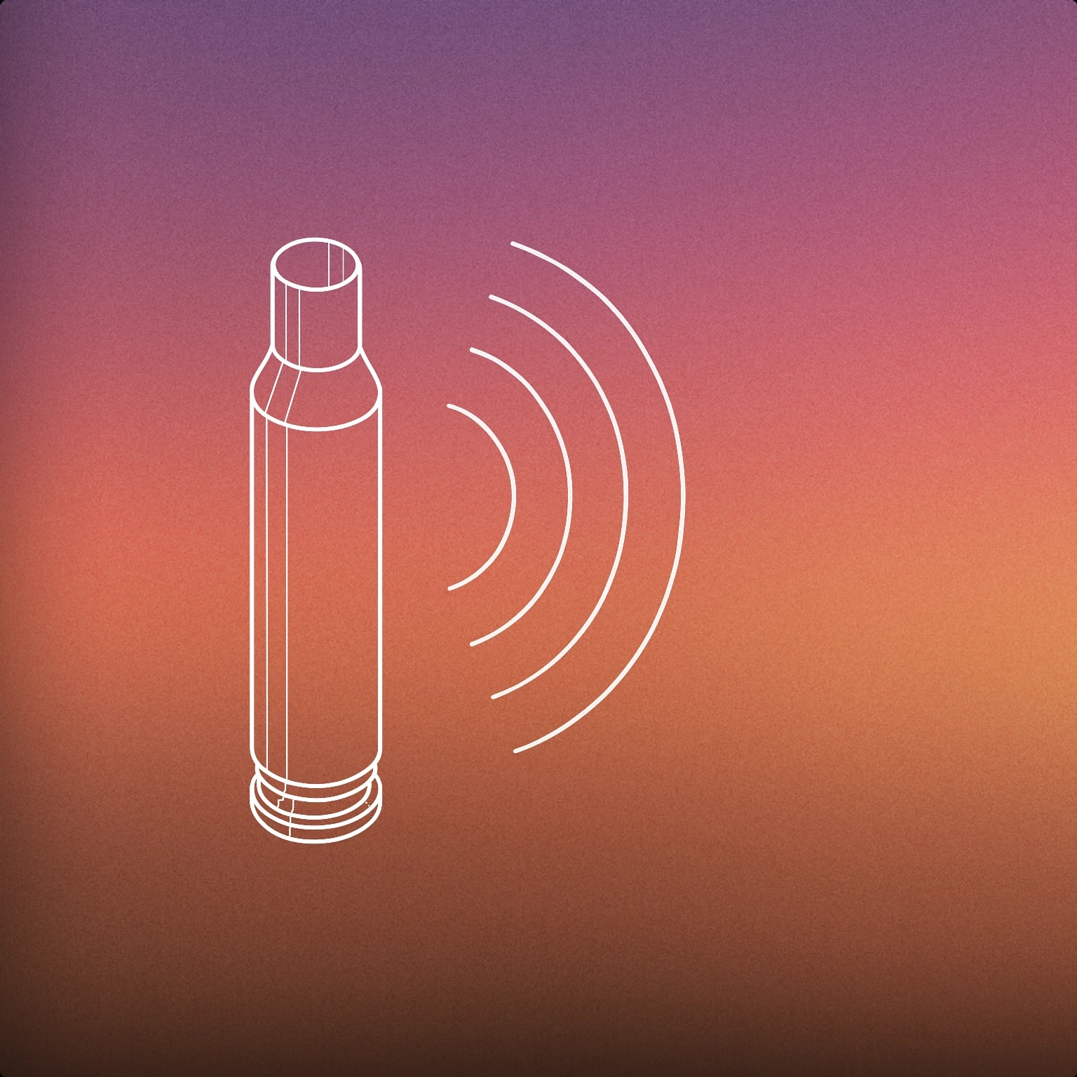 Cover of A single, upright bullet shell with a visible, stylized soundwave emanating from its open end for Bullet Shell sound effects