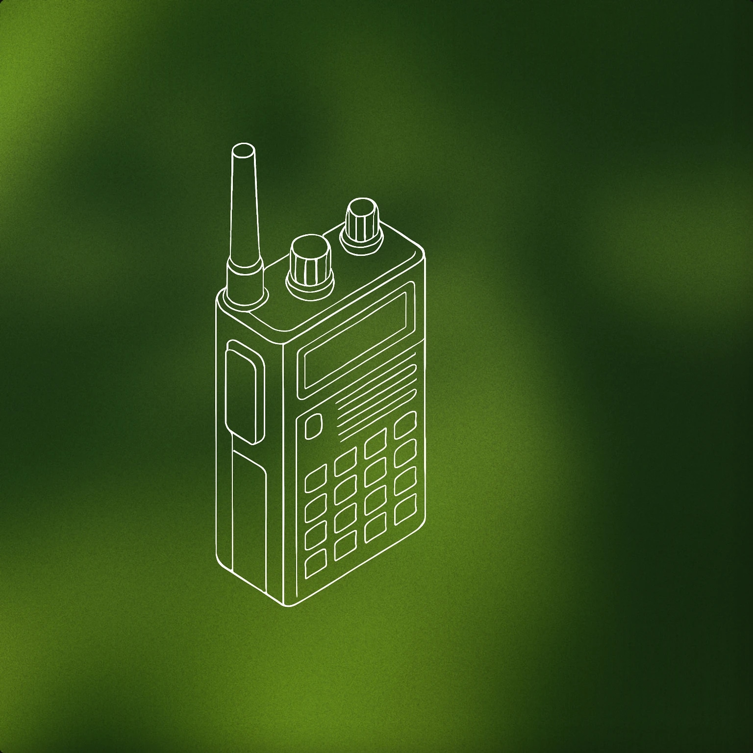 Cover of Handheld police radio transceiver with a prominent antenna and a push-to-talk button for Police Radio sound effects