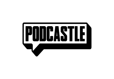 "Podcastle logo with speech bubble design"