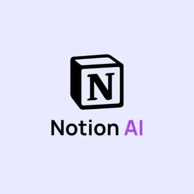 Notion AI logo with a cube and the text "Notion AI"