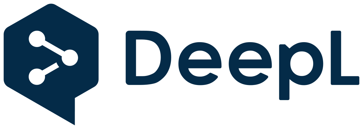 Deepl logo with a hexagon icon containing connected dots.