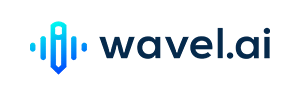 Wavel.ai logo with a stylized sound wave icon and text.