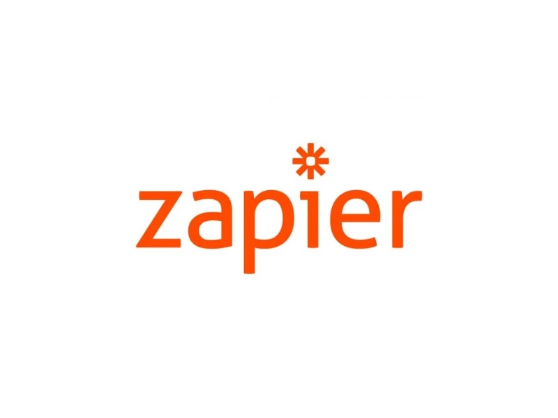 Zapier logo with the word "zapier" in orange text and an asterisk above the "i".
