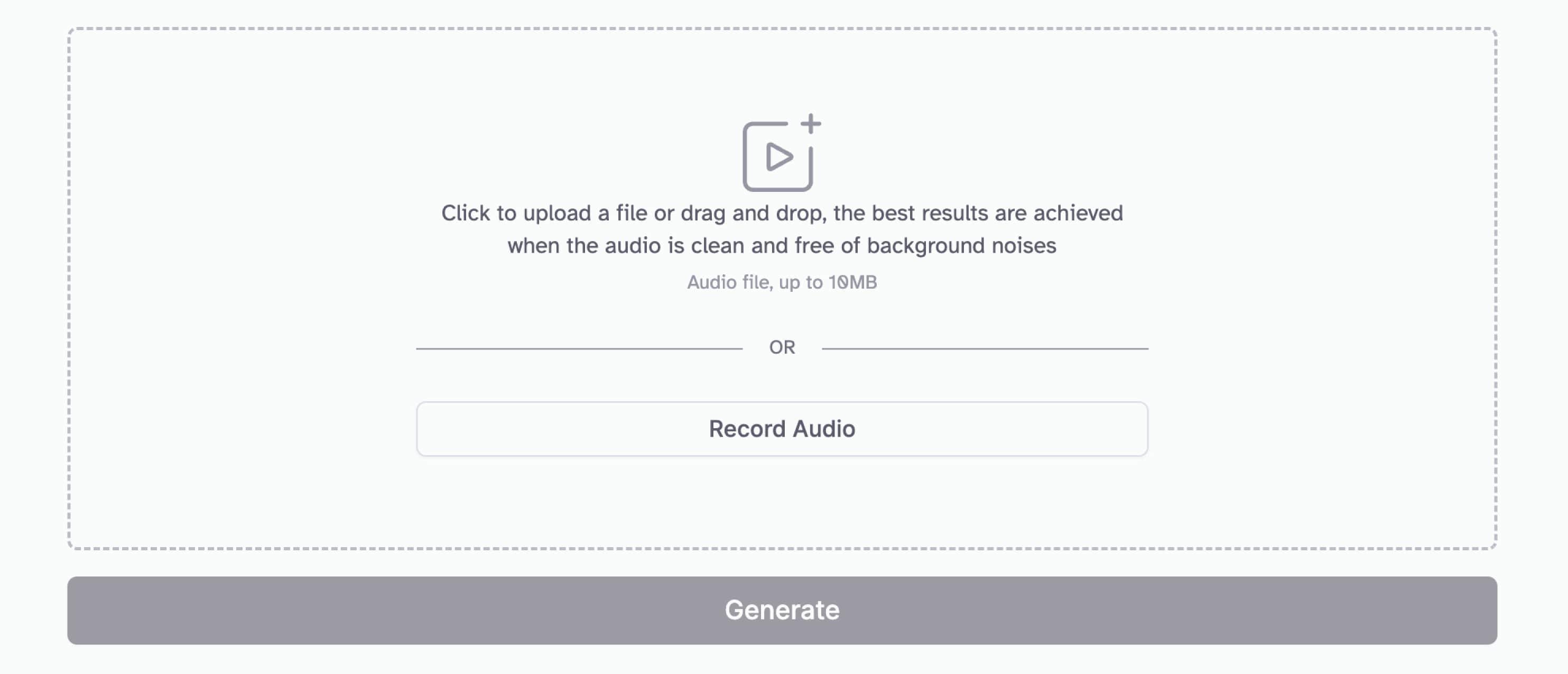 How to use the AI Voice Changer - Step 1: Upload or record your audio