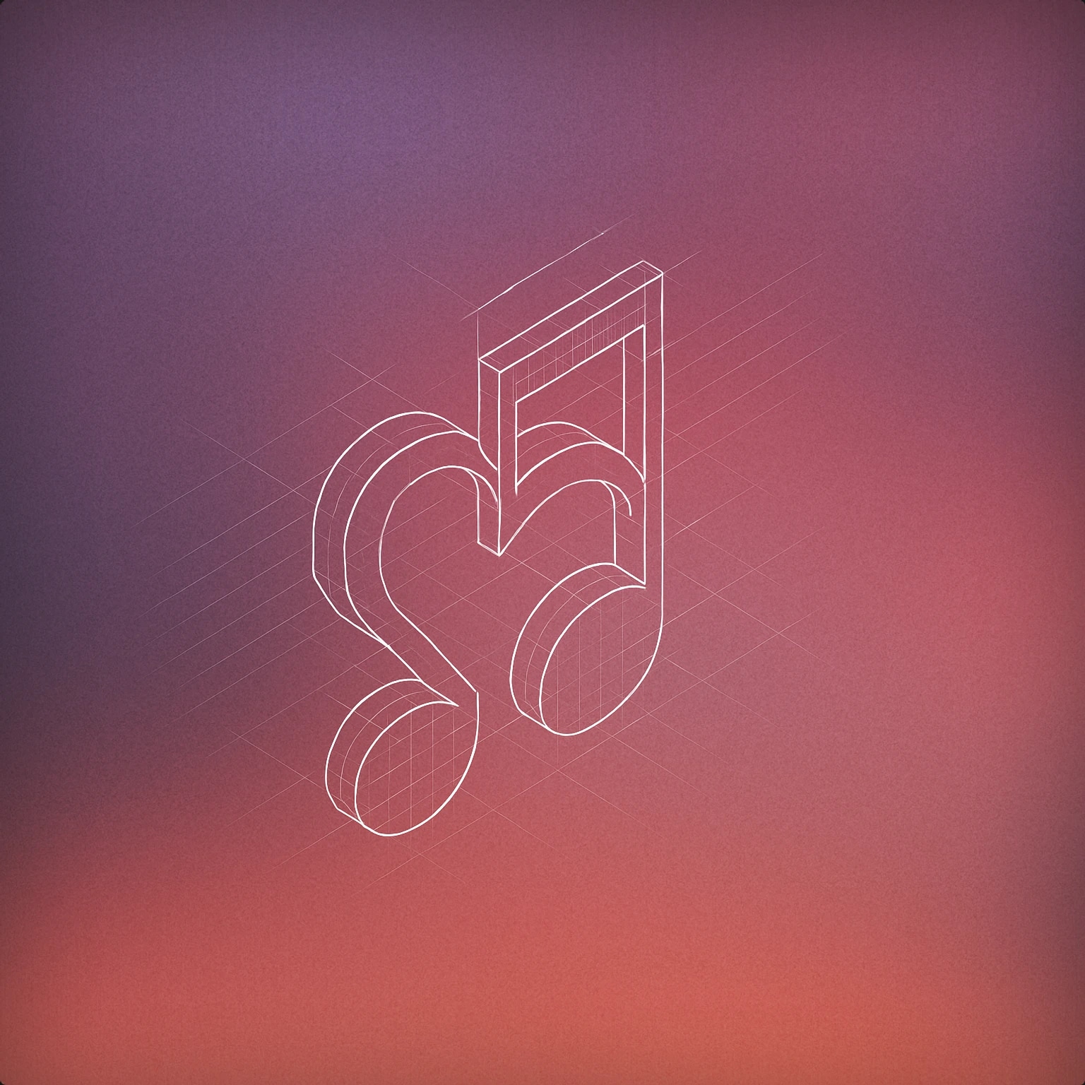 Cover of two interlocking musical notes forming a heart shape for Romantic Story voice library