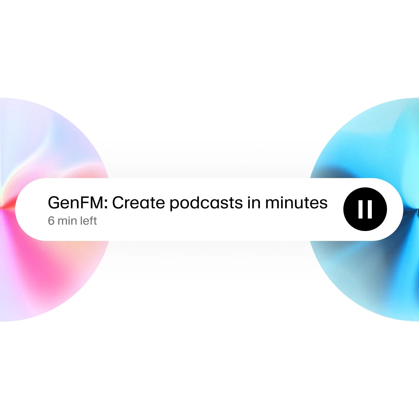 Notification for a podcast creation app with a progress bar showing 6 minutes remaining.