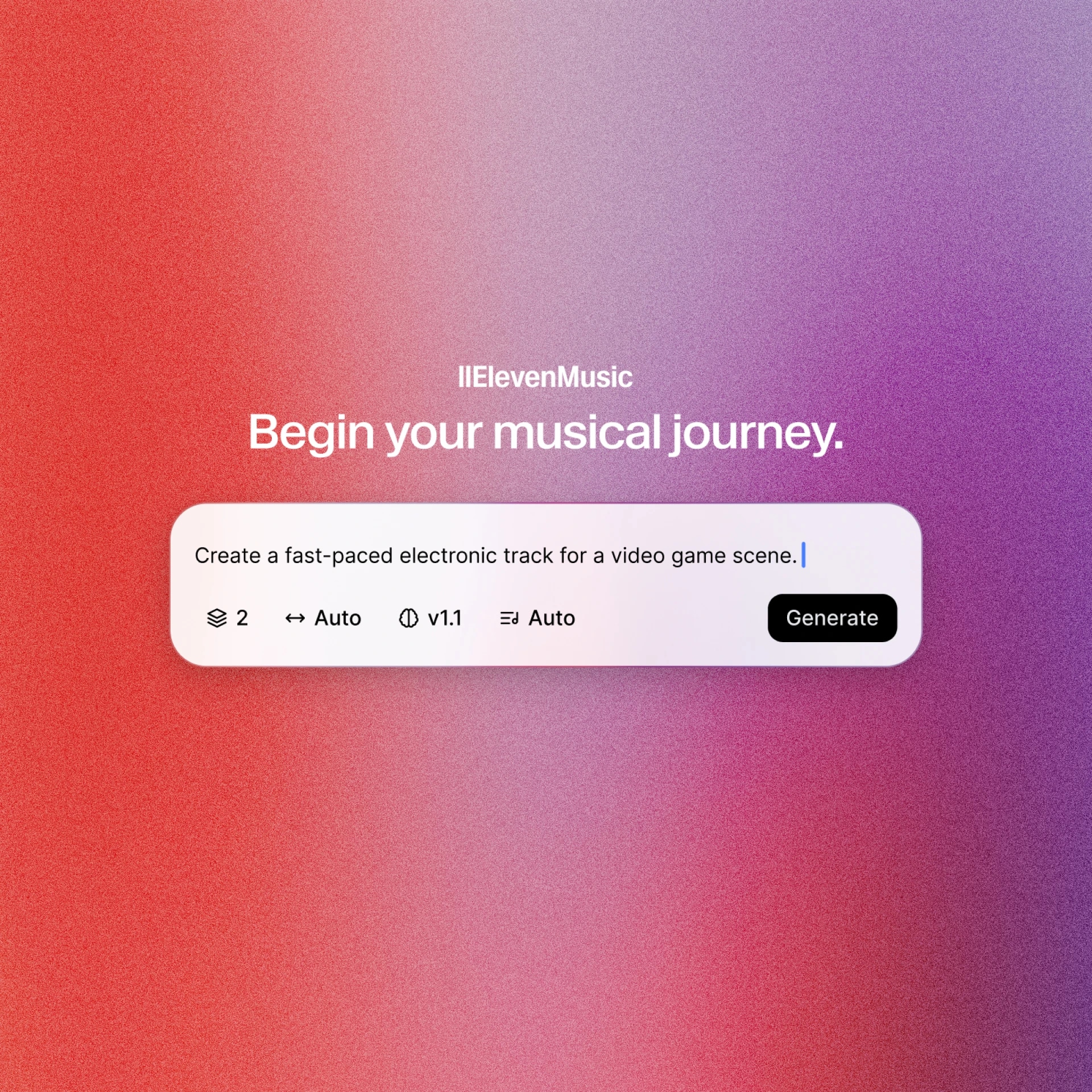 Eleven Music Prompt box on colorful background