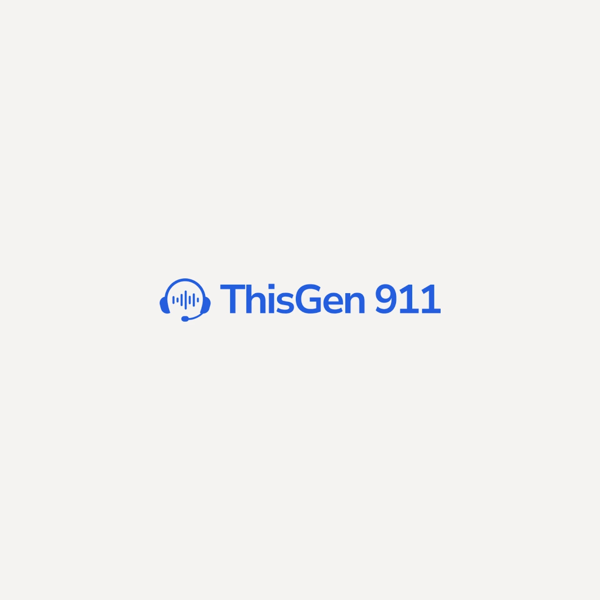 ThisGen 911 logo with a headset icon and the text "ThisGen 911" in blue.