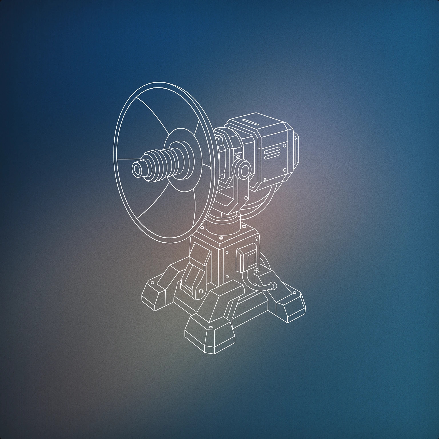 Cover of A futuristic sonic cannon with a parabolic dish and a central emitter, mounted on a sturdy base for Weapons sound effects