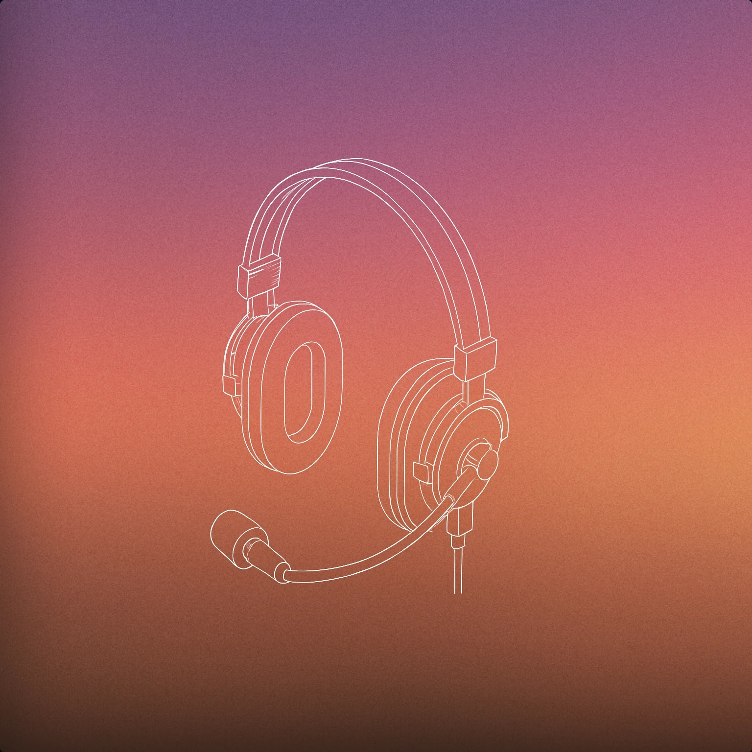 Cover of broadcasting headset with attached microphone for Sports announcer voice library