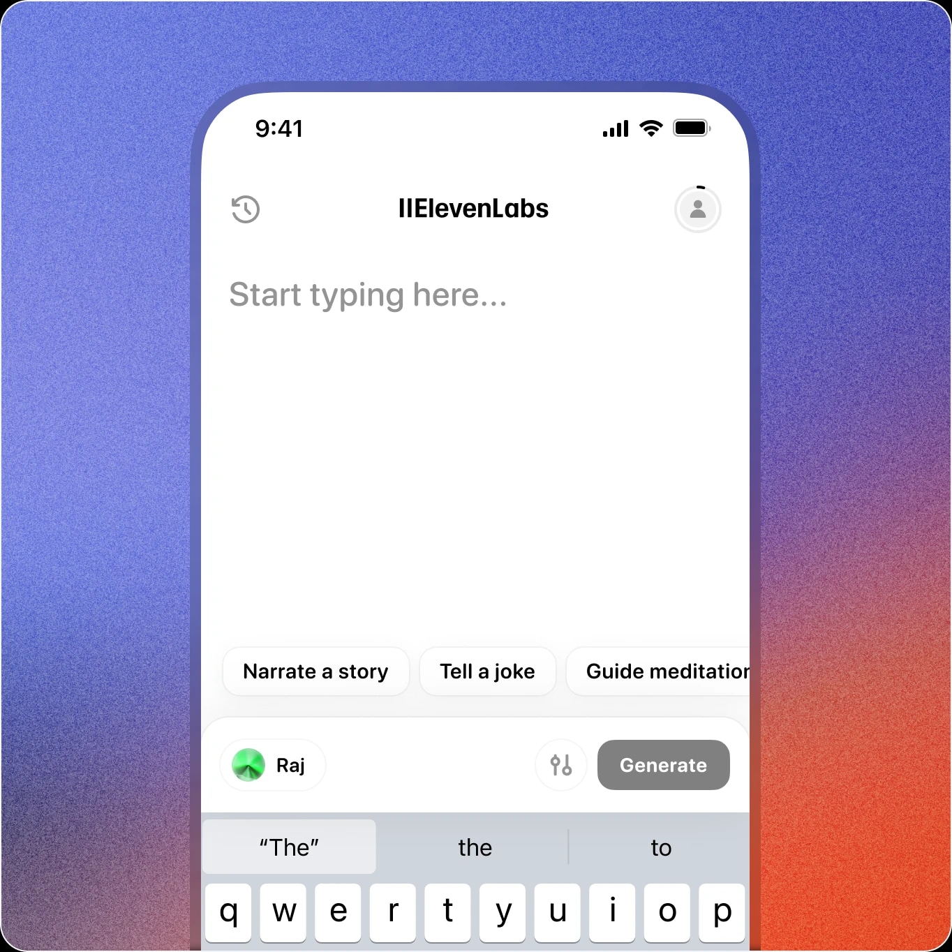 Text-to-Speech app screenshot