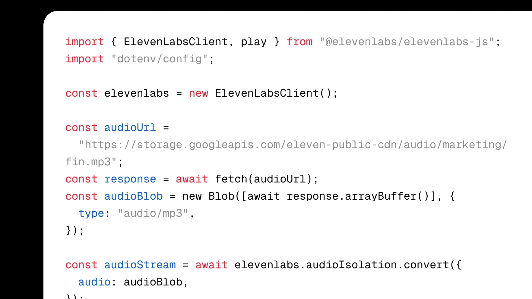 Voice isolator - code snippet