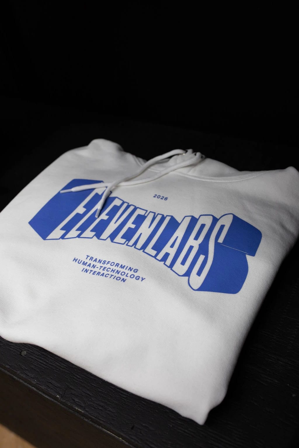 White hoodie featuring the ELEMENTLAB logo, 2026, and “Transforming Human-Technology Interaction.”