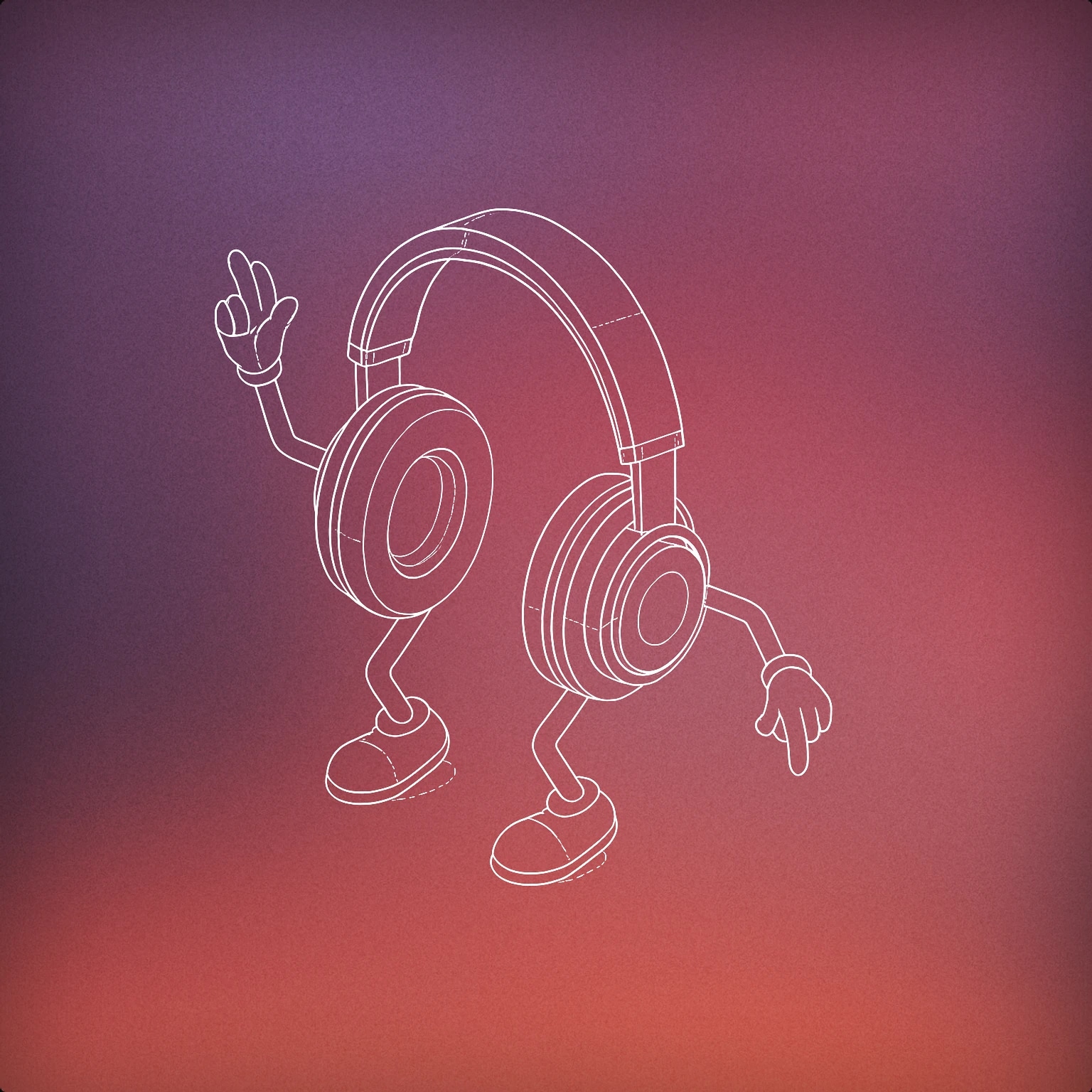 Cover of dancing headphones for Upbeat voice library