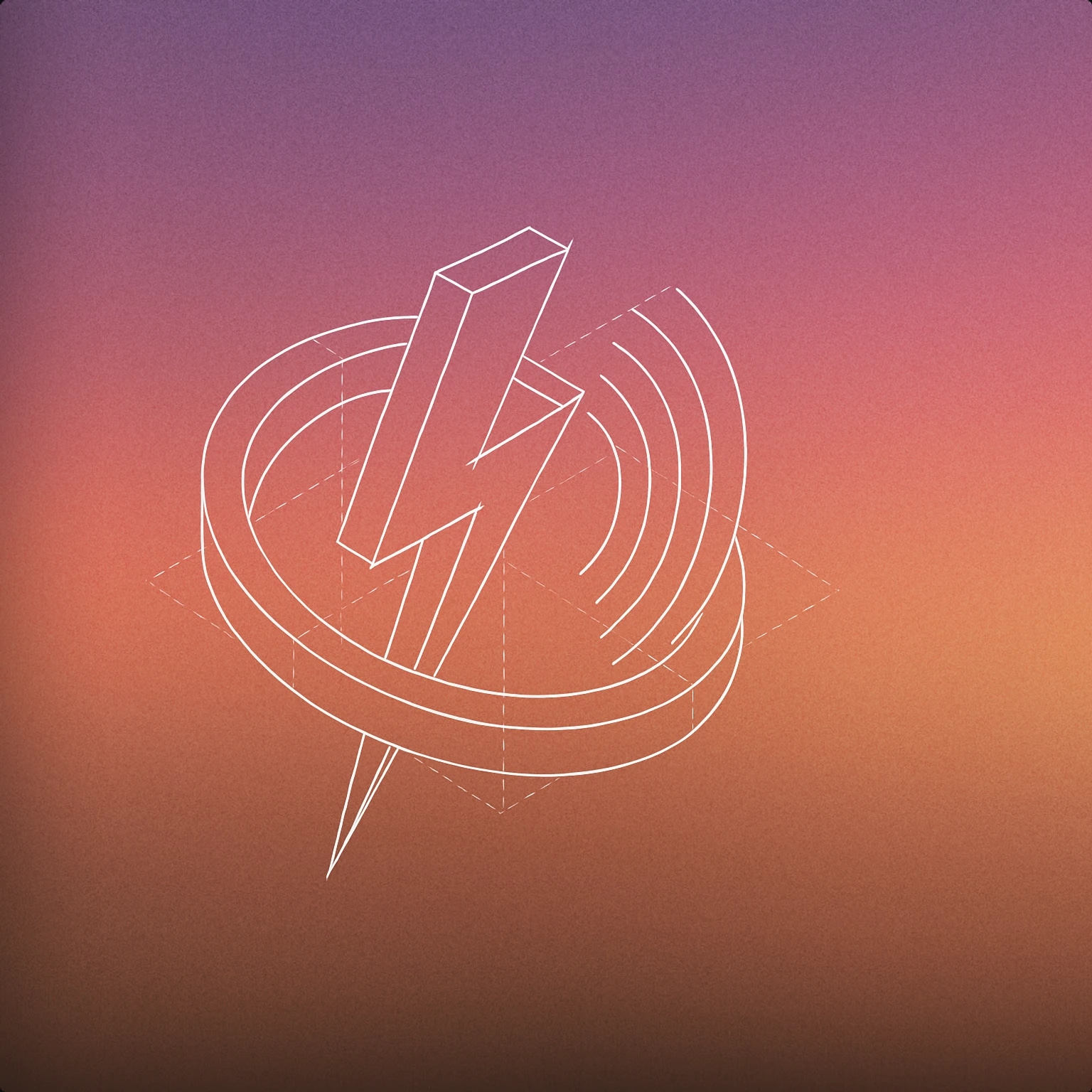 Cover of a dynamic, stylized lightning bolt intersecting a circular soundwave ring for Energetic voice library
