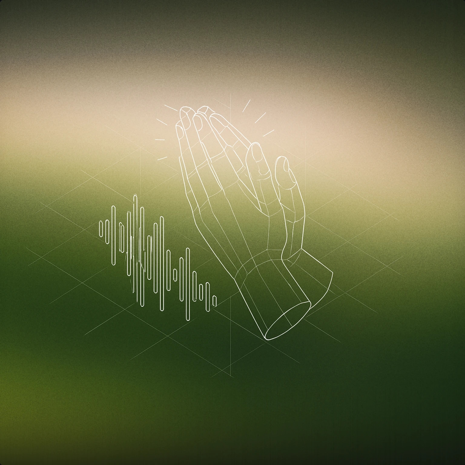 Cover of a pair of hands clapping above a stylized soundwave for Enthusiastic voice library